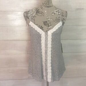 NEW Fifty Street Black White Dot Top S